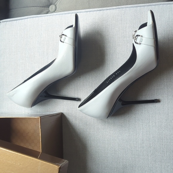 NWT GUCCI NIB leather peep toe stilettos 9.5 - Picture 10 of 10